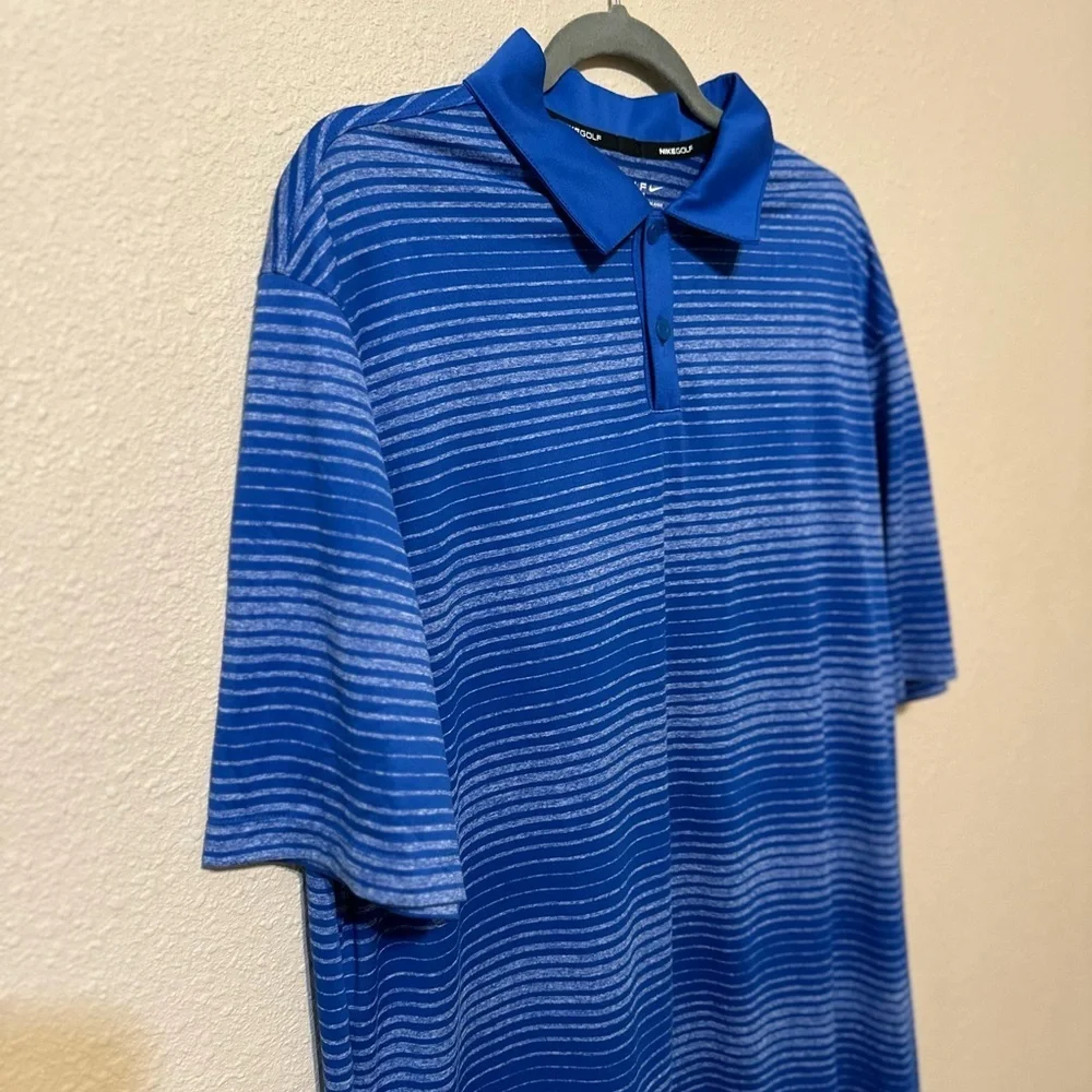 Nike Golf Polo Blue Striped Size XL - Picture 3 of 6